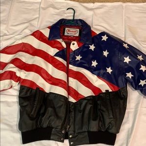 Men’s leather jacket American Stars and Stripes
